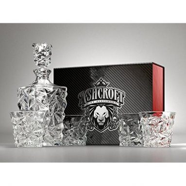 Diamond-Cut Scotch Whiskey Glasses
