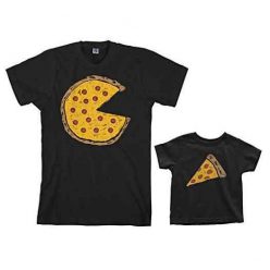 Pac Man Father and Son Matching Pizza Shirts