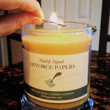 Freshly Signed Divorce Papers Candle