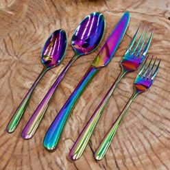 Iridescent Rainbow Utensils
