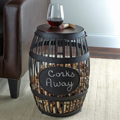 Barrel Cork Catcher Accent Table