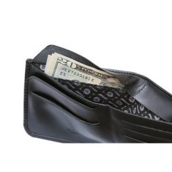 Slim Leather Wallet With Secret Cash Pocket