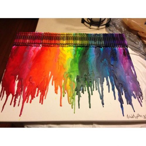 Melted Crayons On Canvas