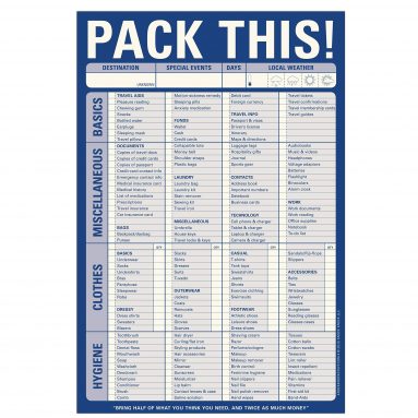 Travel Checklist Pad