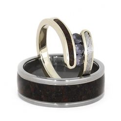 Meteorite and Dinosaur Bone Ring