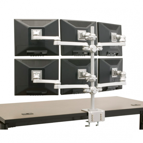 Six Monitor Desk Mount