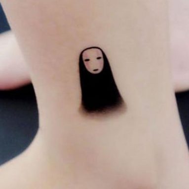 No Face Temporary Tattoo
