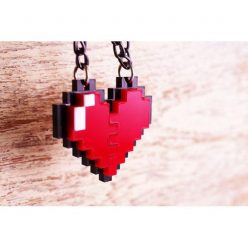 Couples 8 Bit Heart Necklace