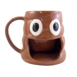 Poop Emoji Coffee Mug With Cookie Holder