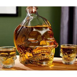 Glass Skull Decanter Set