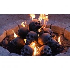 Human Skull Fireplace Logs