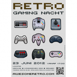 Retro Gaming Controllers Poster