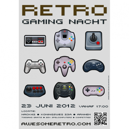 Retro Gaming Controllers Poster