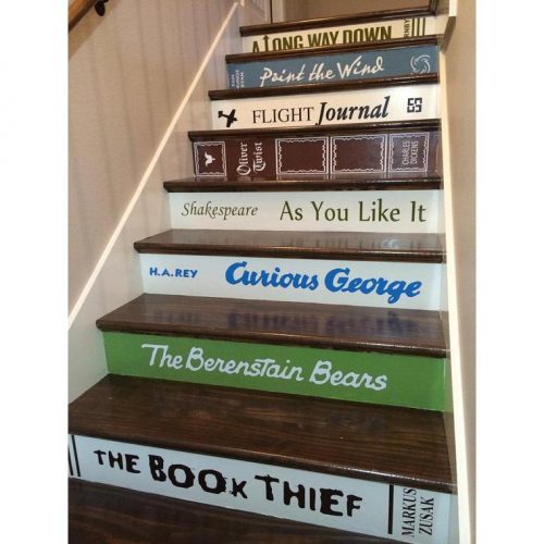 Vintage Book Decals For Stairs