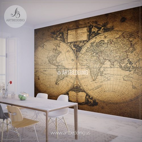 Vintage World Map Wall Mural